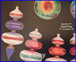 Christopher Radko Christmas Ornament from 1988 Pastel Drop Red white and blue