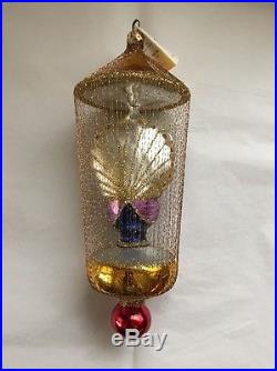 Christopher Radko Christmas Peacock Tinsel Caged Ornament New