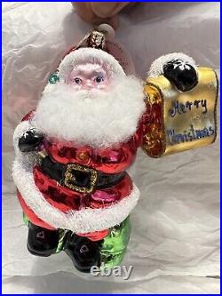 Christopher Radko Christmas Santa Ornaments Bundle of 3