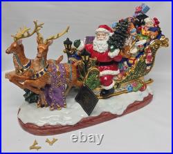 Christopher Radko Christmas Sleighful Of Joy Centerpiece Cookie Jar Large READ