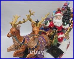 Christopher Radko Christmas Sleighful Of Joy Centerpiece Cookie Jar Large READ