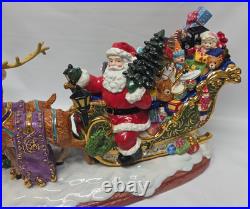 Christopher Radko Christmas Sleighful Of Joy Centerpiece Cookie Jar Large READ