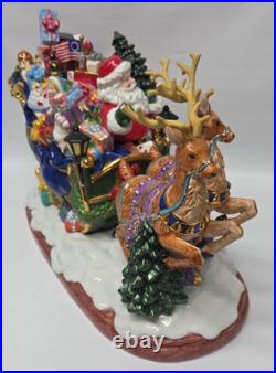 Christopher Radko Christmas Sleighful Of Joy Centerpiece Cookie Jar Large READ