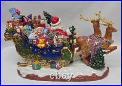Christopher Radko Christmas Sleighful Of Joy Centerpiece Cookie Jar Large READ