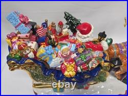 Christopher Radko Christmas Sleighful Of Joy Centerpiece Cookie Jar Large READ