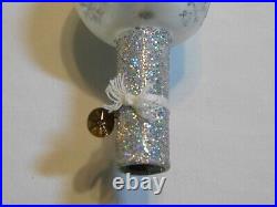 Christopher Radko Christmas Tree Topper Finial Ornament Santa Indent Whiterare