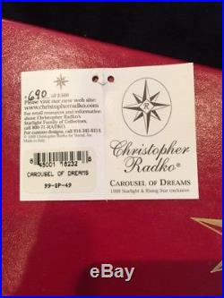 Christopher Radko Christmas ornament CAROUSEL OF DREAMS 1999, Ltd Ed 690/2500