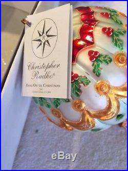 Christopher Radko Christmas ornament HANG ON'TIL CHRISTMAS
