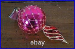 Christopher Radko Circus Stripes Star Reflection Waterford Gold Icicle Ornaments