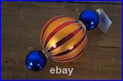 Christopher Radko Circus Stripes Star Reflection Waterford Gold Icicle Ornaments