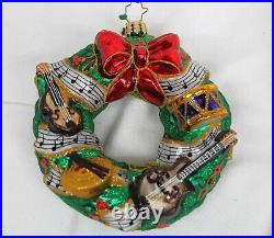 Christopher Radko Collectible Ornament Rhythmic Christmas Wreath 1019232 Signed