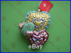 Christopher Radko Cookie Hearts Glass Ornament