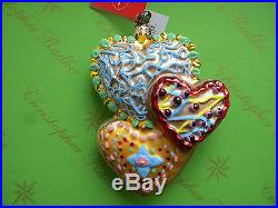 Christopher Radko Cookie Hearts Glass Ornament