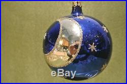 Christopher Radko Crescent Moon (Blue 88-001-0) Glass Ball Christmas ornament