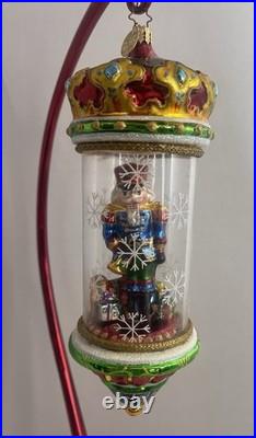Christopher Radko Crystal Cracker Nutcracker Blown Glass In Glass Dome