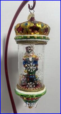 Christopher Radko Crystal Cracker Nutcracker Blown Glass In Glass Dome