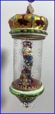 Christopher Radko Crystal Cracker Nutcracker Blown Glass In Glass Dome