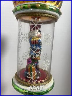 Christopher Radko Crystal Cracker Nutcracker Blown Glass In Glass Dome