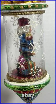 Christopher Radko Crystal Cracker Nutcracker Blown Glass In Glass Dome