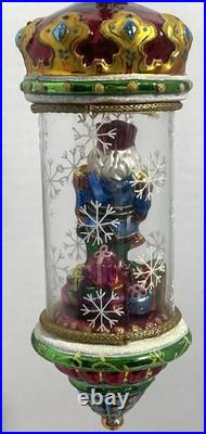 Christopher Radko Crystal Cracker Nutcracker Blown Glass In Glass Dome
