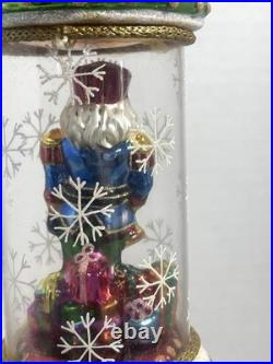 Christopher Radko Crystal Cracker Nutcracker Blown Glass In Glass Dome