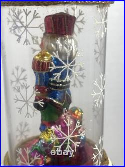 Christopher Radko Crystal Cracker Nutcracker Blown Glass In Glass Dome