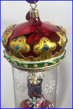 Christopher Radko Crystal Cracker Nutcracker Blown Glass In Glass Dome