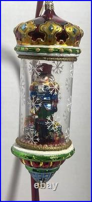 Christopher Radko Crystal Cracker Nutcracker Blown Glass In Glass Dome
