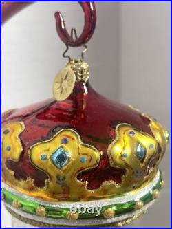 Christopher Radko Crystal Cracker Nutcracker Blown Glass In Glass Dome