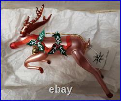 Christopher Radko Dash Away All Blown Glass Reindeer Christmas Ornament