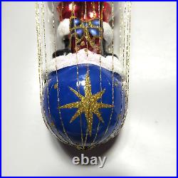 Christopher Radko Dashing Santa Delivery Glass Christmas Ornament 2019 Balloon