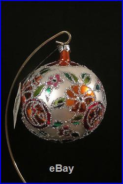Christopher Radko Deco Floral Ball Christmas ornament, RARE, 1987