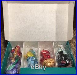 Christopher Radko Disney 1997 The Little Mermaid Ornaments 4 NEW withTag & Box