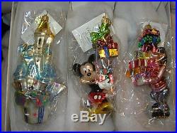 Christopher Radko Disney 30th Anniversary Magic Kingdom Park Set of 3 Ornaments