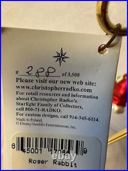 Christopher Radko Disney Christmas Ornament ROGER RABBIT LE 288/3500 Pristine