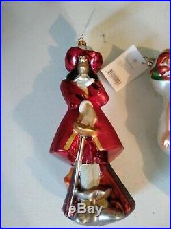 Christopher Radko Disney Christmas Peter Pan Glass Ornament set 5 Pcs Set