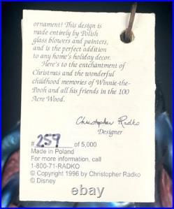 Christopher Radko Disney Eeyore Pooh Ornament 1997 with Hang Tag Vintage Scarce