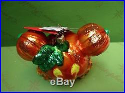 Christopher Radko Disney Halloween Mickey Mouse Pumpkin Glass Ornament