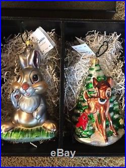Christopher Radko Disney LIMITED EDITION SIGNED #806/2500 Bambi Ornament Set