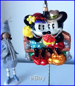 Christopher Radko Disney MICKEY and MINNIE Love Xmas Handcrafted Glass Ornament