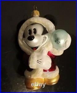 Christopher Radko Disney Mickey & Friends Snowball Fun 2000 Ornaments Set with COA