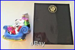 Christopher Radko Disney Mickey's Sleigh Ride 1997 Christmas Ornament Rare New
