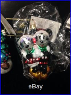 Christopher Radko Disney Mini Box Set Mickey & Co Set of 4 Glass Ornaments MIB