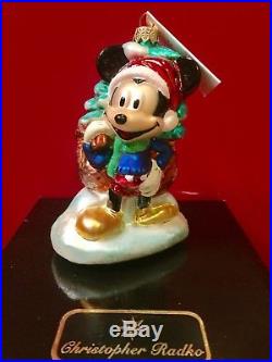 Christopher Radko Disney -RARE -Lumberjack Mickey Mouse Ornament