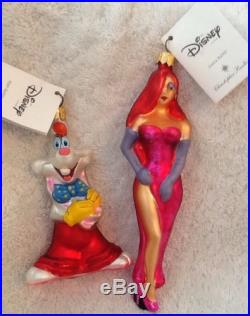Christopher Radko Disney Roger And Jessica Rabbit Set Of Two Ornaments Rare