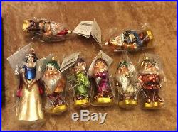 Christopher Radko Disney Snow White And The Seven Dwarfs Ornament Set NEW
