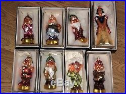 Christopher Radko Disney Snow White Seven Dwarfs Ornaments Mint In Boxes