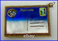 Christopher Radko Disney World Vacation Post Card Glass Ornament 00-DIS-50