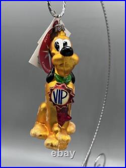 Christopher Radko Disney's VIP Pluto 75th & Radko 20th Annual Ornament New W Box