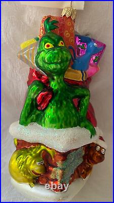 Christopher Radko Dr. Seuss Grinch UP ON THE ROOFTOP, New withtag/box, 98-SUS-02